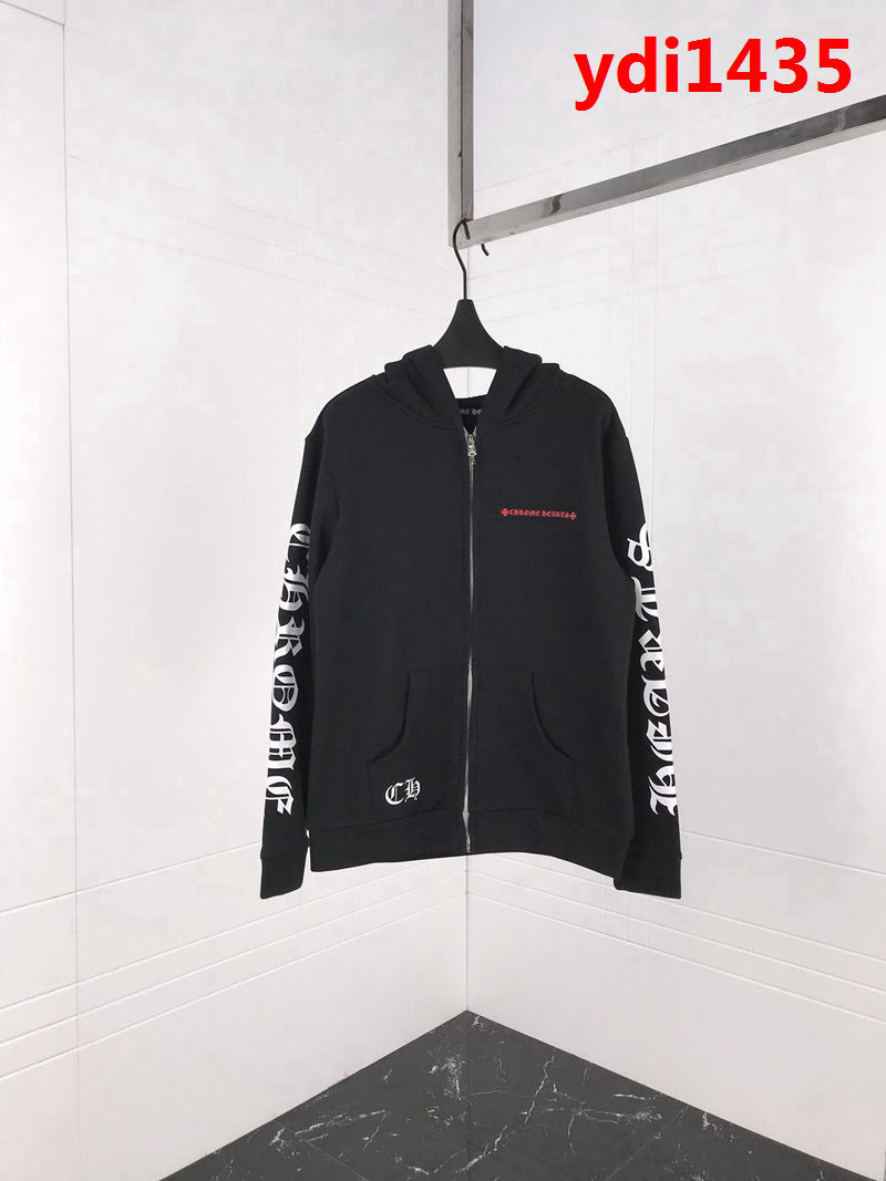 Chrome hearts 克羅心 18ss秋冬新款 梵文印花圖案 加絨加厚拉鏈衛衣 情侶款 ydi1435