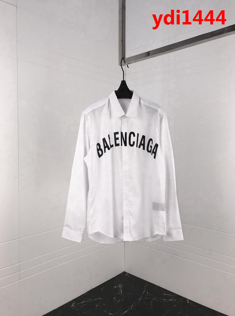 BALENCIAGA巴黎世家 18ss秋冬新款 胸前弧形字母印花logo 百搭襯衣 情侶款 ydi1444