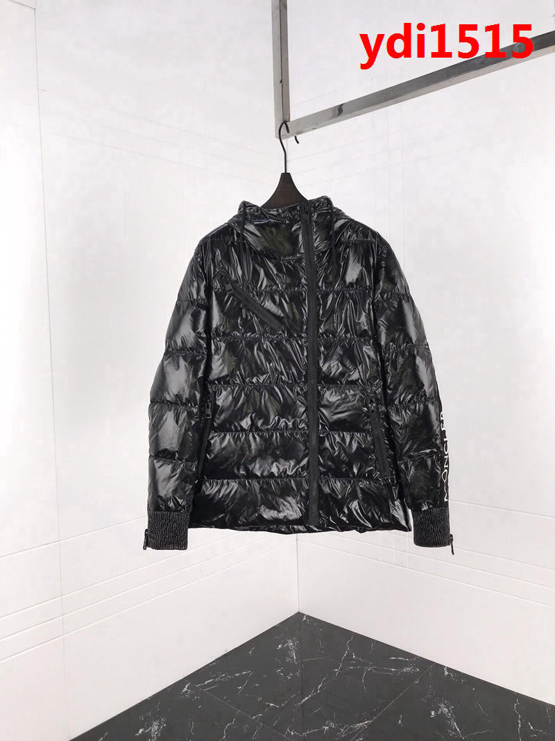 MONCLER蒙口 genius手臂拉鏈字母 黑色 植絨羽絨服 男女同款 ydi1515