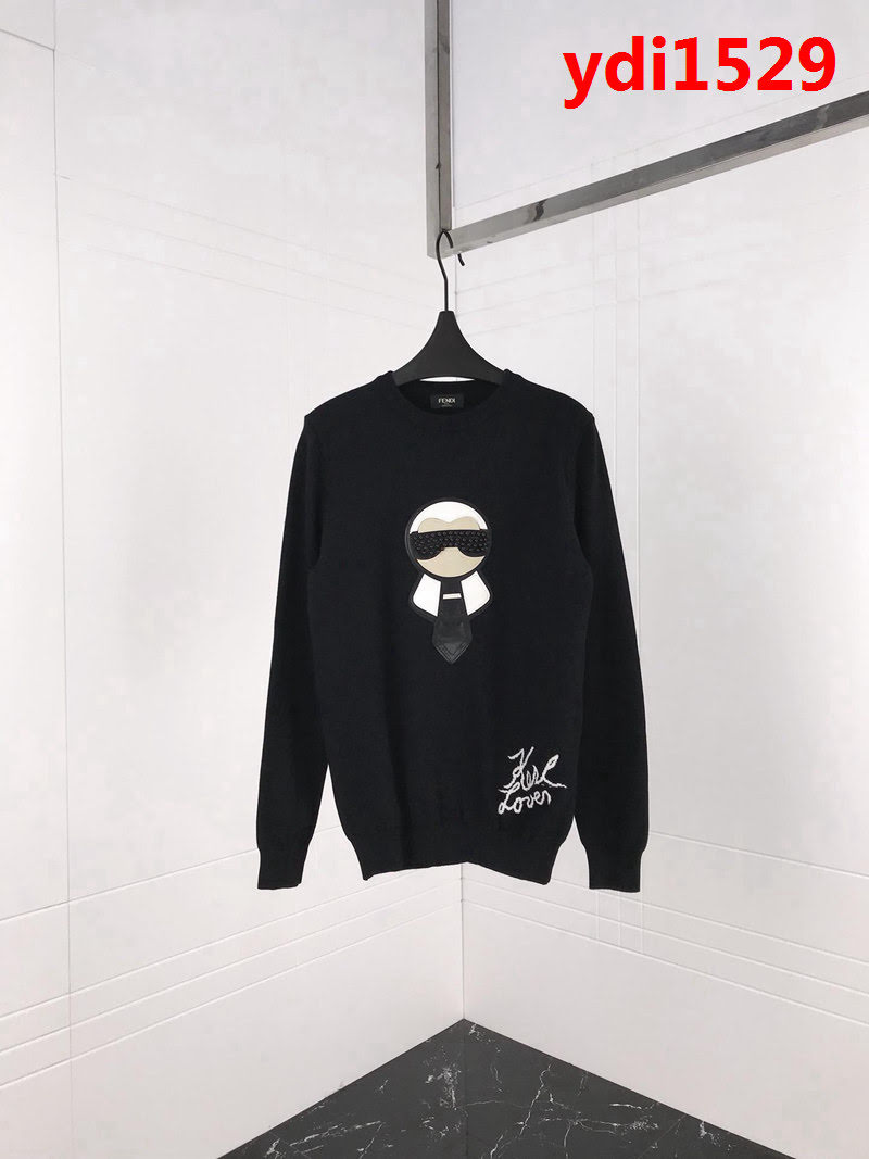 FENDI芬迪 18SS秋冬新款 老佛爺貼牌logo 簡單百搭款 毛衣 情侶款 ydi1529