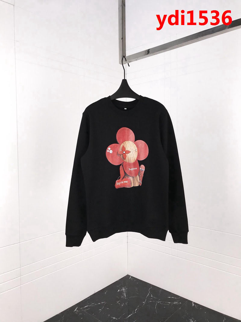 LV路易威登 X SuP聯名款 18秋冬新款 太陽花趣味公仔印花 純棉加絨衛衣 情侶款 ydi1536