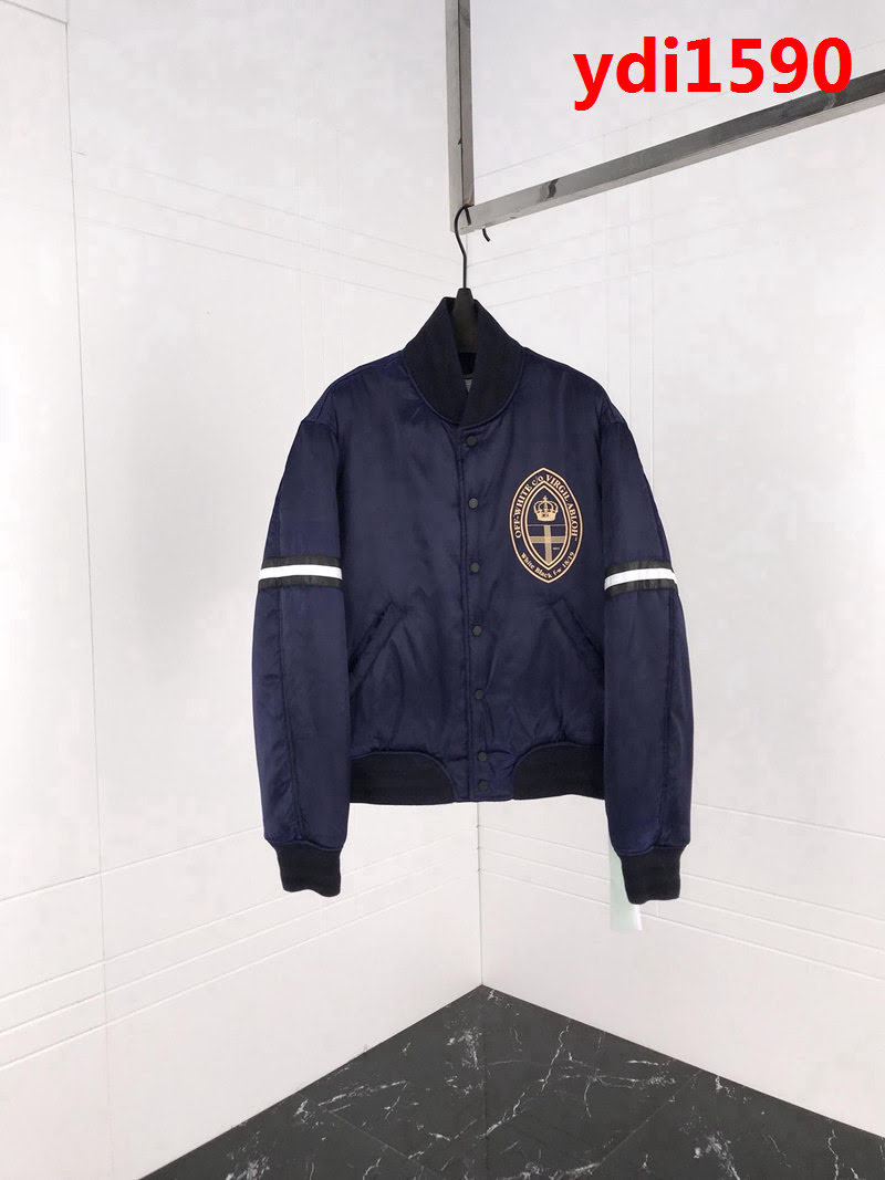 OFF-white 18FW新款 藍色飛行員棉服夾克 時尚百搭外套 男女同款 ydi1590