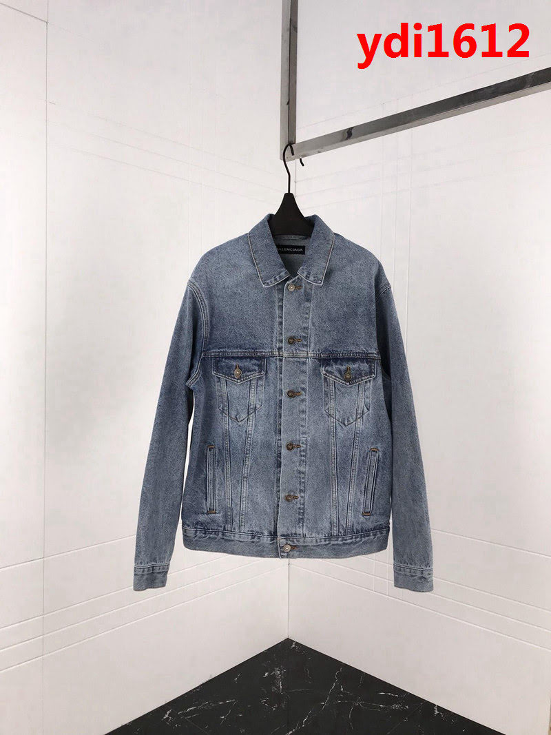 BALENCIAGA巴黎世家 18FW新款 後背彩虹旗子 藍色牛仔外套 男女同款 ydi1612