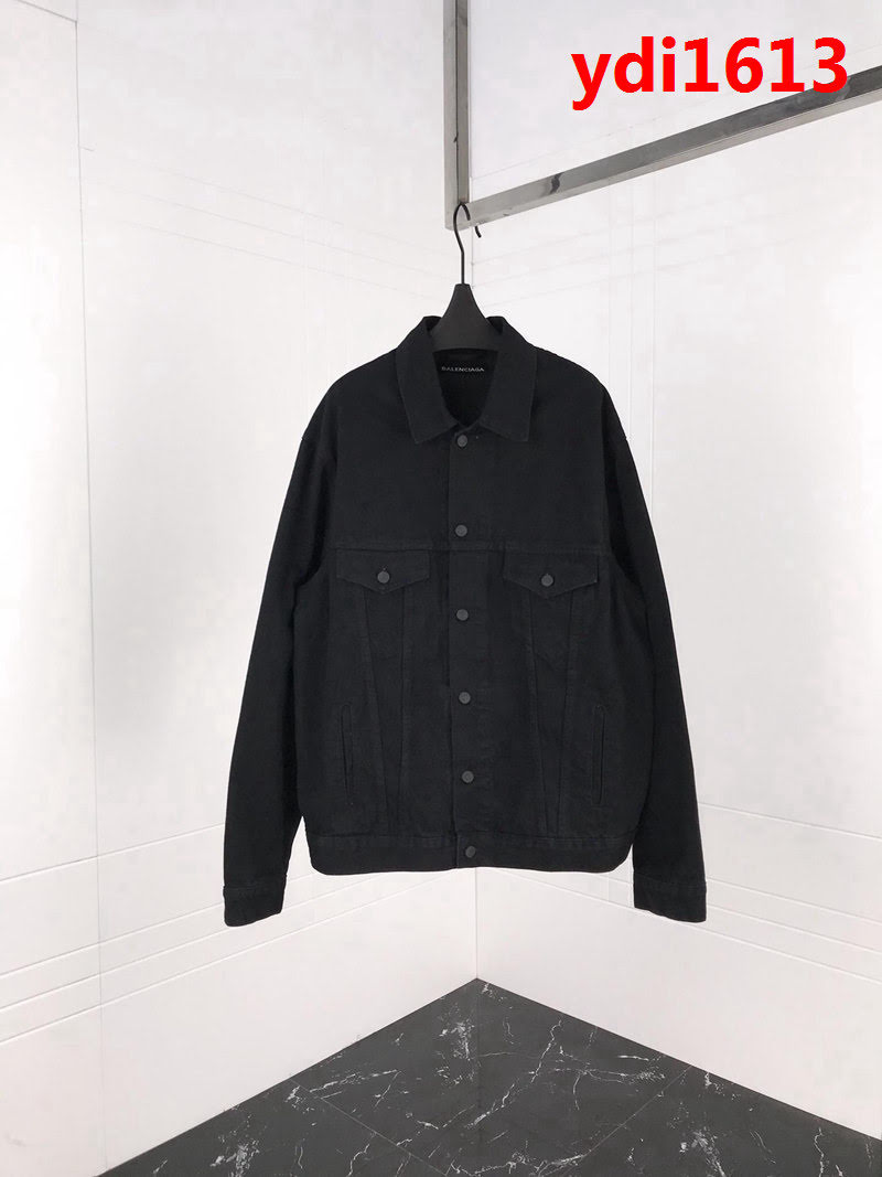 BALENCIAGA巴黎世家 18FW新款 後背彩虹旗子 黑色牛仔外套 男女同款 ydi1613
