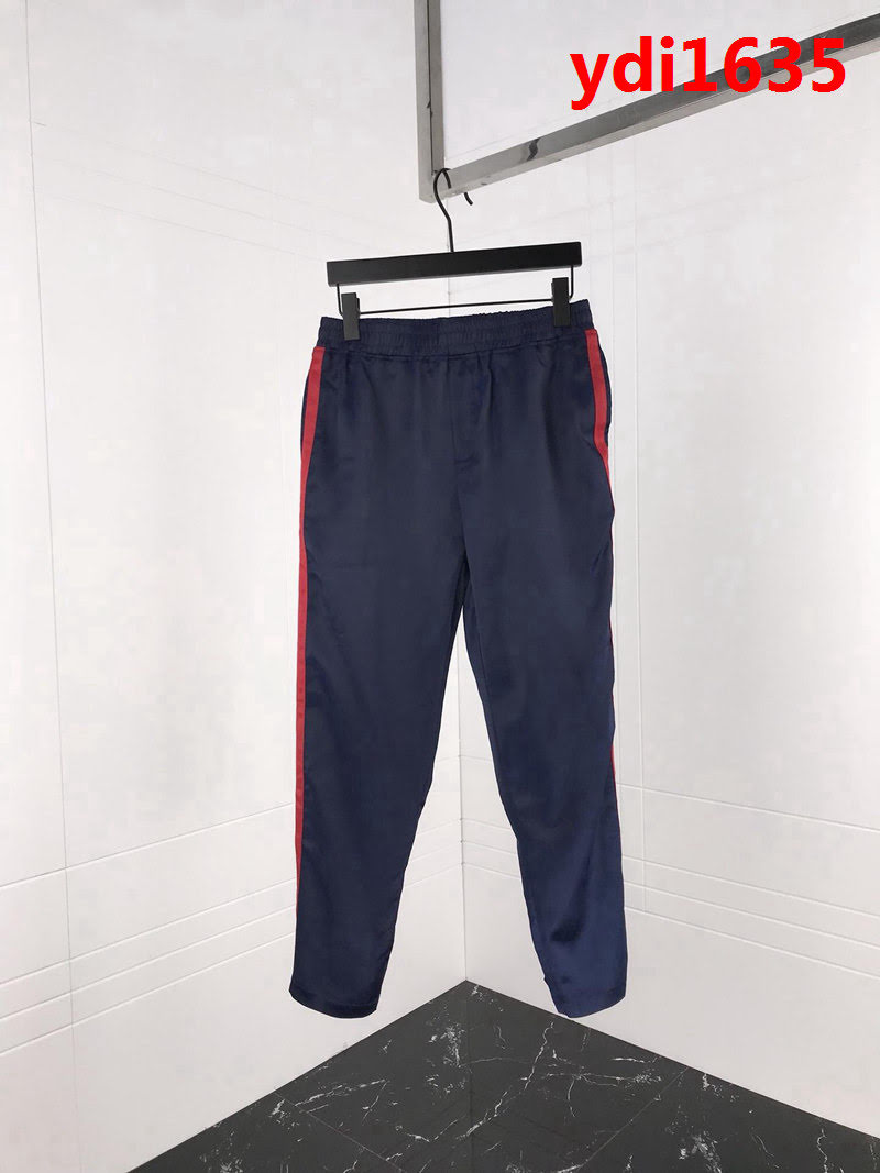 GUCCI古馳 紅藍撞色字母飾帶 絲綢面料 雙面穿 夾克套裝 情侶款 ydi1635