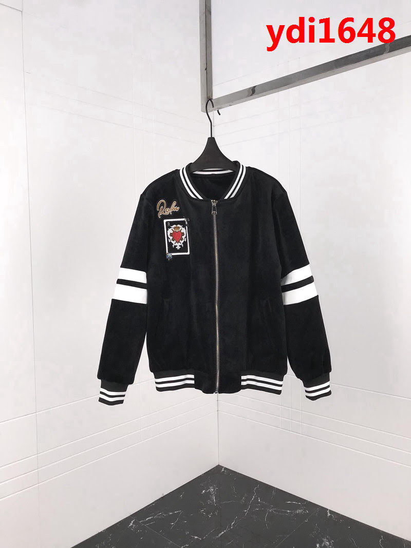 DＧ杜嘉班納 撲克牌系列 18ss秋冬新款 絲絨棒球款 男款外套 ydi1648