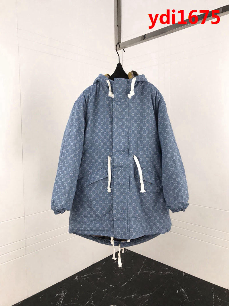GUCCI古馳 18ss秋冬新款 中長款 全身雙G提花logo 舒適保暖外套 男女同款 ydi1675