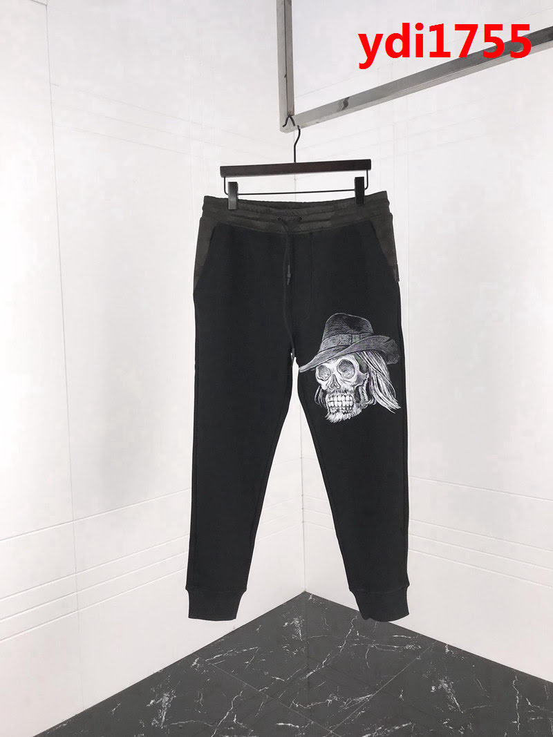 Y-3山本耀司 2018年秋冬季新款 褲腿品牌全新圖案骷髏印花 加絨男款休閒褲 ydi1755
