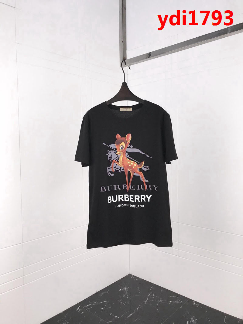BURBERRY巴寶莉 19ss早春新款 騎士戰馬小鹿印花 純棉黑色短袖 男女同款 ydi1793