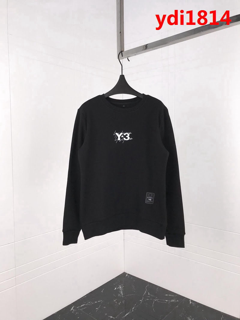 Y-3山本耀司 18ss秋冬新款 前後logo壓膠印花 簡約百搭款 純棉加絨衛衣 男女同款 ydi1814