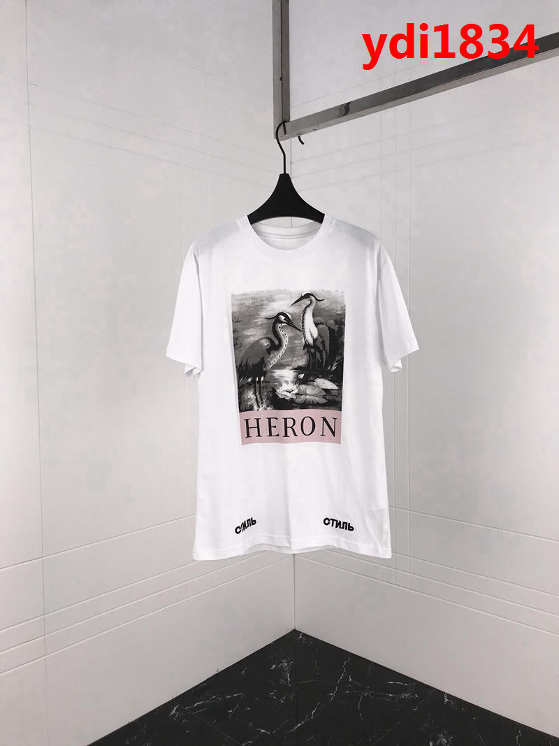 Heron Preston 18ss新款 仙鶴印花 寬鬆版 純棉短袖 男女同款 ydi1834