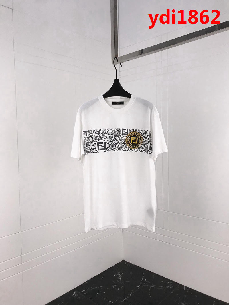 FENDI芬迪 19ss Roma系列 早春新款 厚版立體印花 白色短袖 男女同款 ydi1862