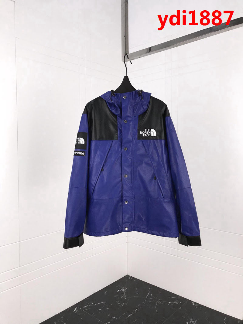 SUPREME X TNF 重工聯名皮質 紫色 抓絨衝鋒衣 情侶款 ydi1887