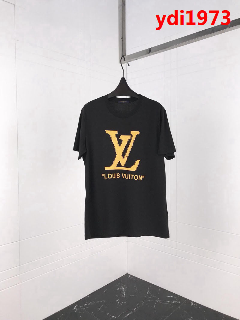 LV路易威登 19早春新款 大LV字母印花 白色純棉 男款短袖 ydi1973