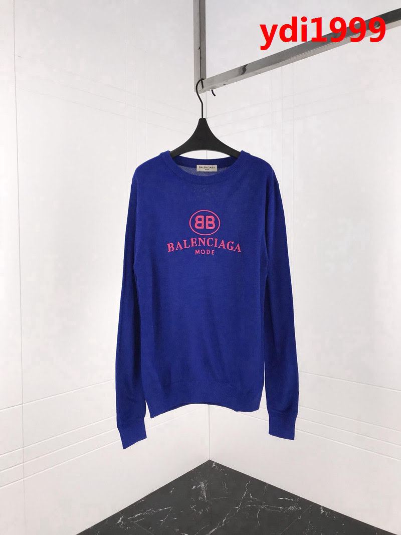 Balenciaga巴黎世家 18ss秋冬 官網同步 雙B刺繡字母針織毛衣 情侶款 ydi1999