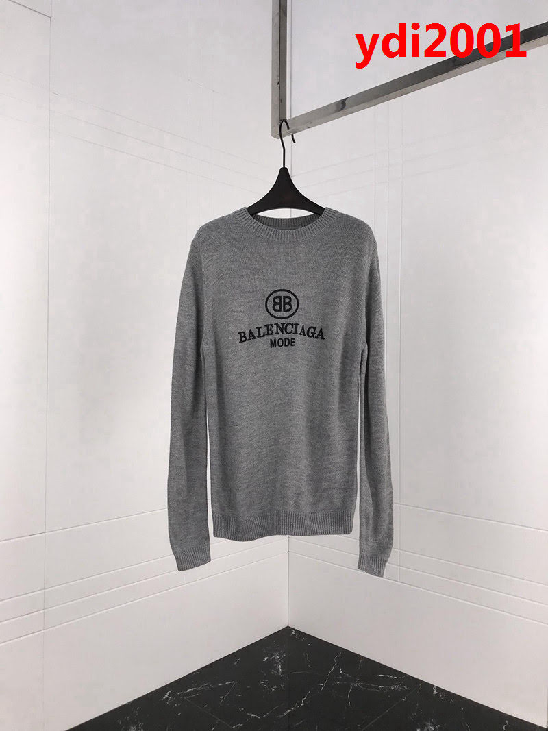 Balenciaga巴黎世家 18ss秋冬 雙B刺繡字母針織毛衣 深藍色/灰色兩色入 情侶款 ydi2001