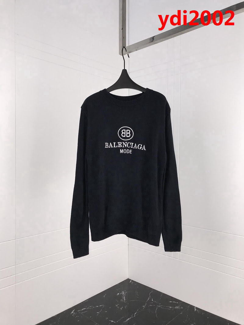 Balenciaga巴黎世家 18ss秋冬 雙B刺繡字母針織毛衣 深藍色/灰色兩色入 情侶款 ydi2002