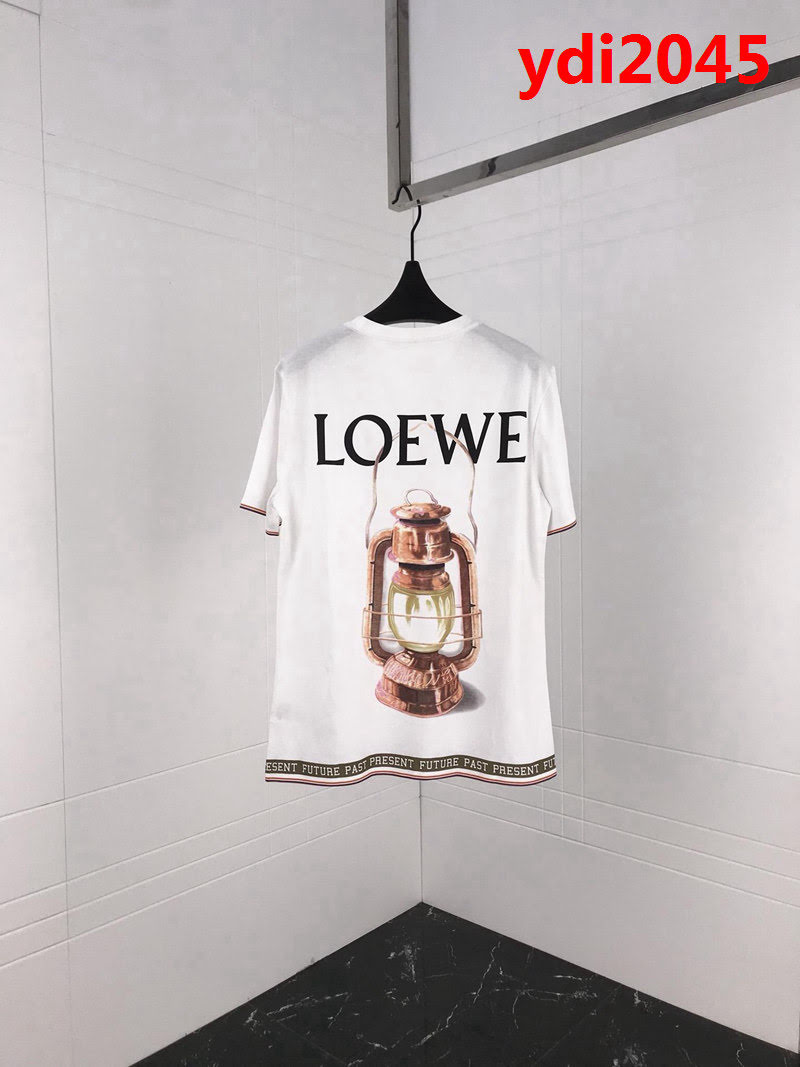 LOEWE羅意威 18秋冬新款短袖 黑色油燈logo 數碼直噴工藝 定制面料 高版本情侶款 ydi2045