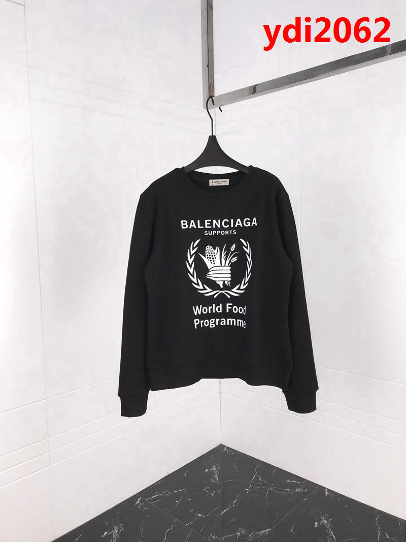 Balenciaga巴黎世家 18ss秋冬新款套頭衛衣 糧食計畫署系列圖案 定制純棉加絨面料 高版本男女同款 ydi2062