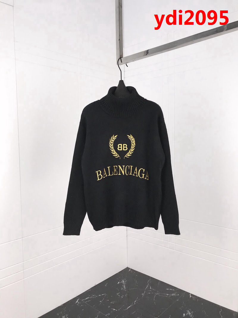 BALENCIAGA巴黎世家 18冬季新款 金色麥穗刺繡高領毛衣 原版OS寬鬆版型 羊毛混紡面料 高版本男女同款 ydi2095