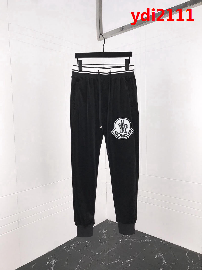 MONCLER蒙口 專櫃品質 18F/W秋冬新款 絲絨衛褲 真絲天鵝絨面料 腰頭包邊 做工精細 ydi2111