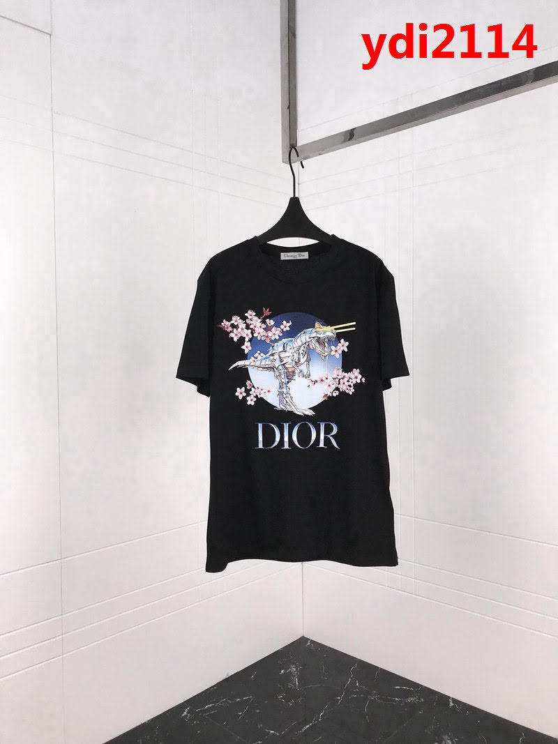 DIOR迪奧 x Kaws19早春聯名款 機械恐龍梅花短袖T-shirt 絲光棉面料 數碼印花工藝 雜誌最新款 ydi2114