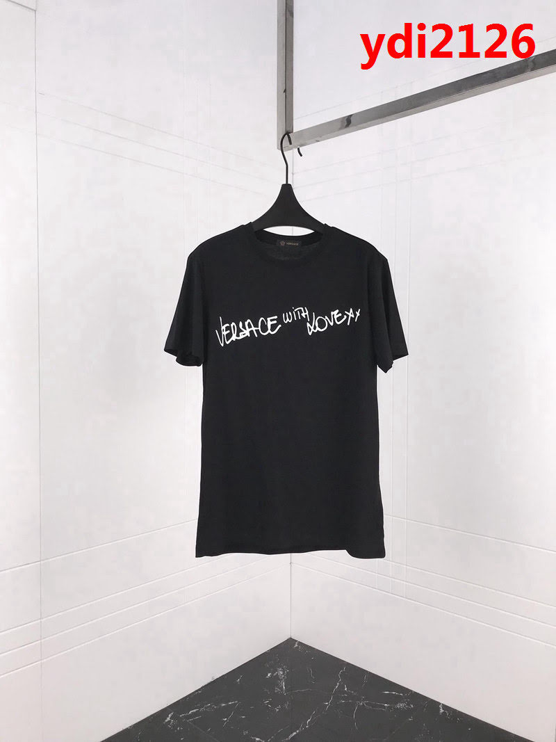 VERSACE範思哲 19ss早春新款短袖 簡約字母印花logo 官網同步 男女同款 ydi2126