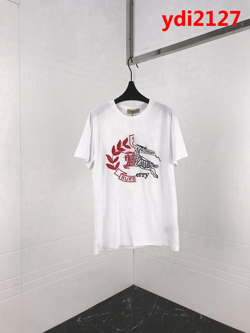 BURBERRY巴寶莉 19ss早春新款 拼色刺繡麥穗騎士 男款短袖 精密刺繡工藝 ydi2127