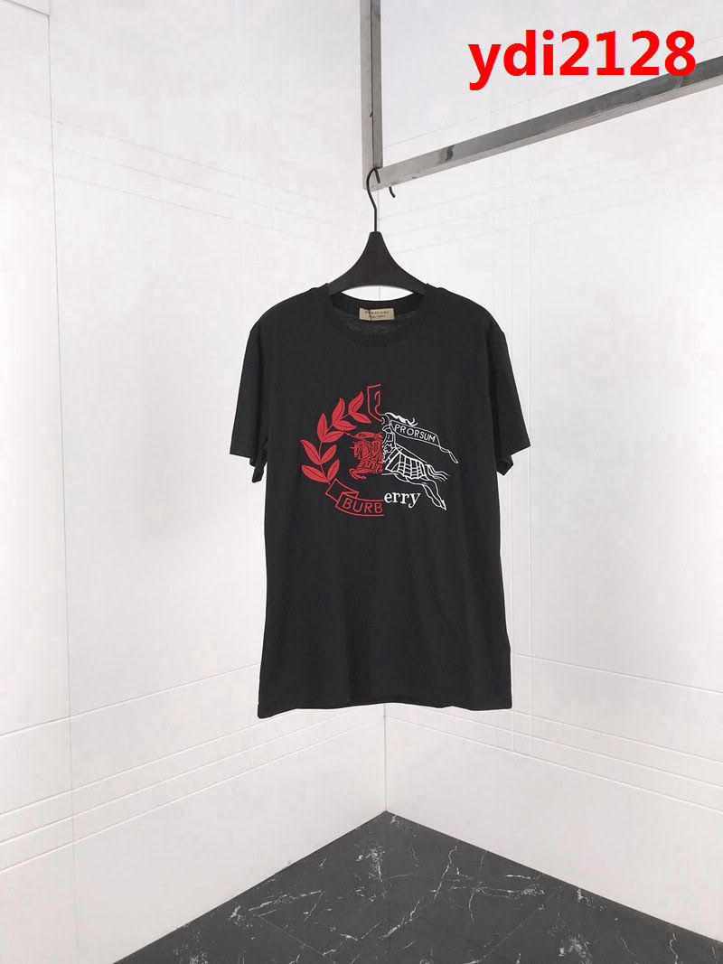 BURBERRY巴寶莉 19ss早春新款 拼色刺繡麥穗騎士 男款短袖 精密刺繡工藝 ydi2128