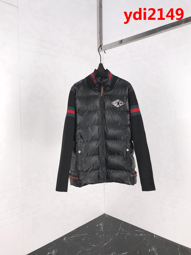 GUCCI古馳 18秋冬新款棉服外套 官網走秀款 袖口螺紋拼接 背後經典做舊方塊logo ydi2149