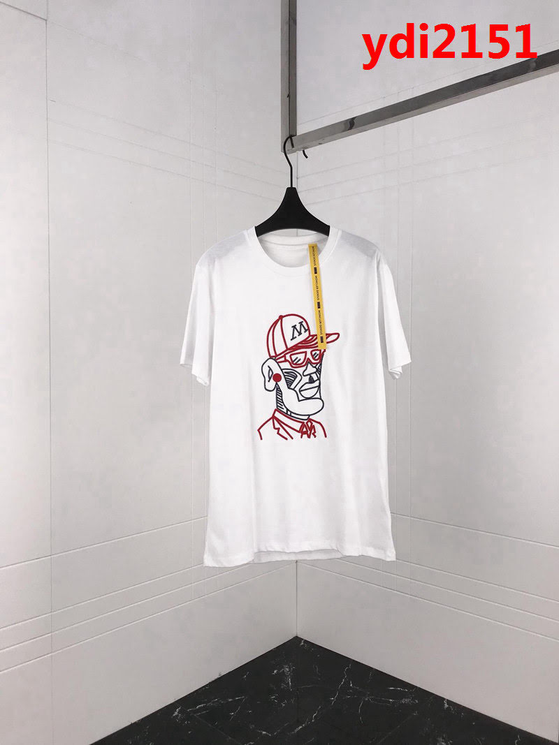 MONCLER蒙口 19春夏新款 頭像系列限量版 刺繡頭像小章仔 白色雙股純棉 男款短袖 ydi2151