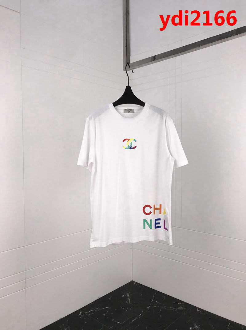 CHANEL香奈兒 19ss早春新款 純棉短袖 彩色印花logo系列 高版本情侶款 ydi2166