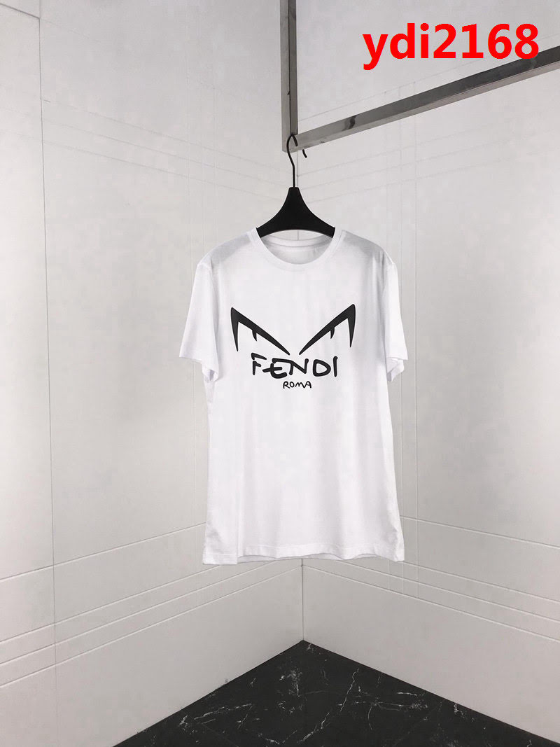 FENDI芬迪 19ss早春新款短袖 小怪獸字母印花圖案 定制絲光面料 高版本情侶款 ydi2168