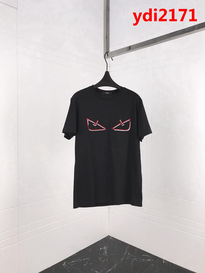 FENDI芬迪 19ss早春新款短袖 小怪獸字母印花圖案 定制絲光面料 高版本情侶款 ydi2171