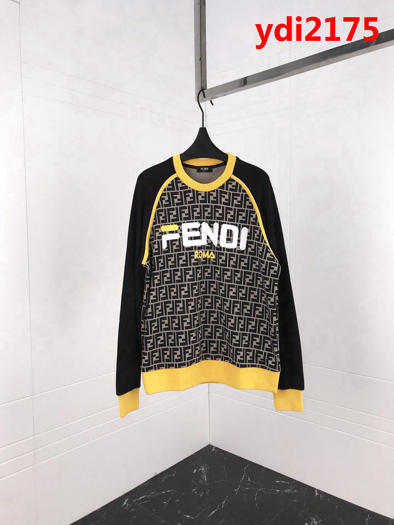 FENDI芬迪 18FW秋冬新款 套頭衛衣 官網同步 全身FF印花圖案 袖子撞色拼接 採用純棉毛圈面料 高版本情侶款 ydi2175