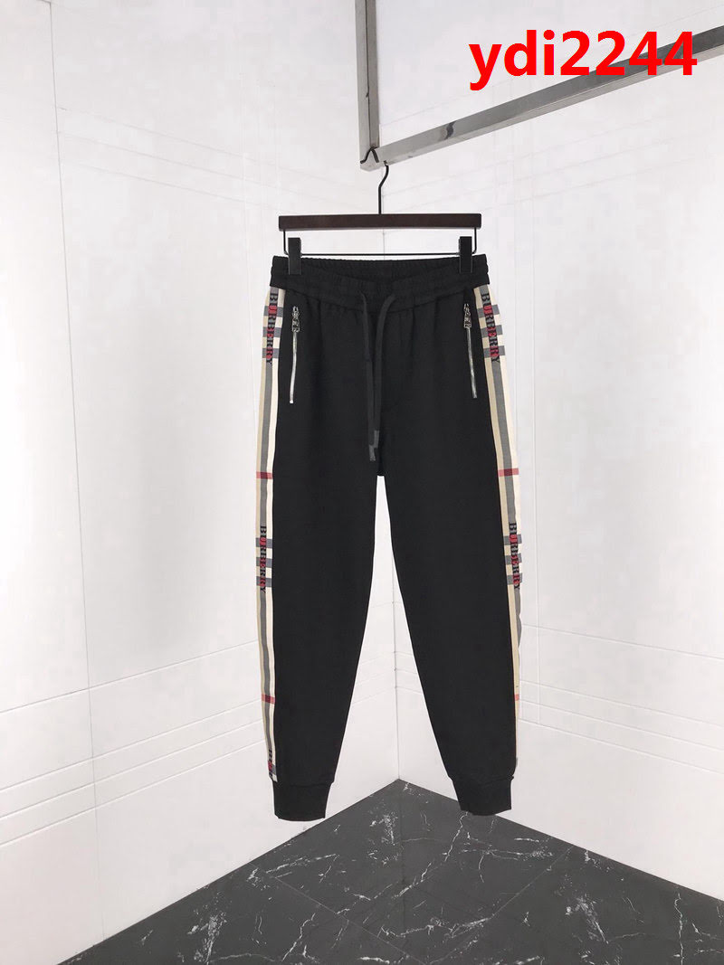 BURBERRY巴寶莉 18ss秋冬新款衛褲褲 兩側定制格子織帶 定制面料 高版本情侶款 ydi2244