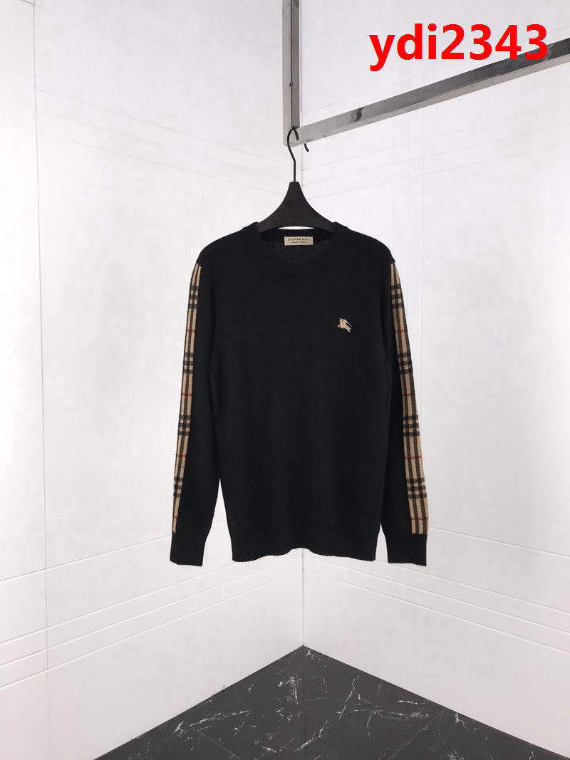 Burberry巴寶莉 18ss秋冬新款貂絨羊毛衫 騎士刺繡小logo 袖子經典格紋 100%羊毛面料 高版本 ydi2343