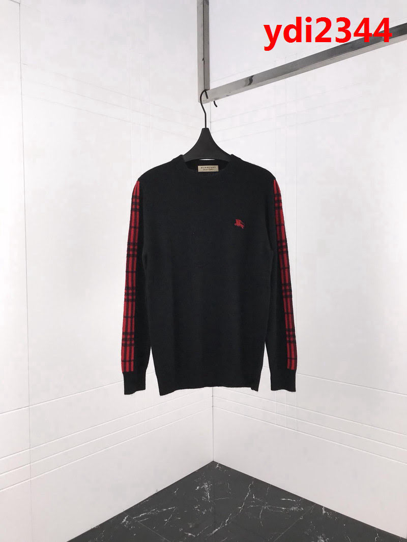 Burberry巴寶莉 18ss秋冬新款貂絨羊毛衫 騎士刺繡小logo 袖子經典格紋 100%羊毛面料 高版本 ydi2344