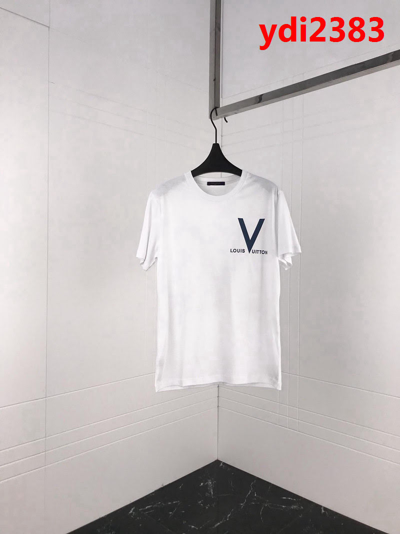 LV路易威登 19ss最新款 前後字母印花 白色短袖 高版本情侶款 男女同款 ydi2383