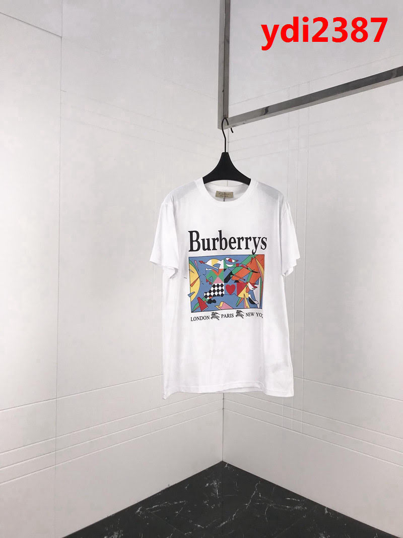 BURBERRY巴寶莉 19ss早春新款 彩色微標騎士戰馬 白色短袖 定制面料 高版本男女同款 ydi2387