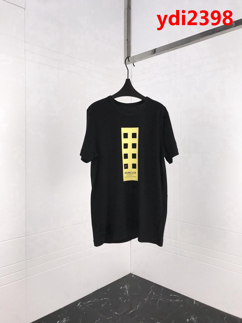 MONCLER蒙口X藤原浩聯名款 19ss早春新款 袖子魔術貼logo 黑色男款短袖 ydi2398