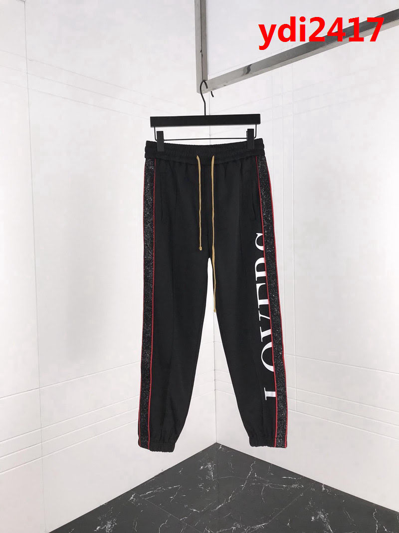 AMIRI 19早春 側邊閃粉珠片織帶 紅色運動褲 定制原版織帶 閃粉珠片印花 男女同款 ydi2417