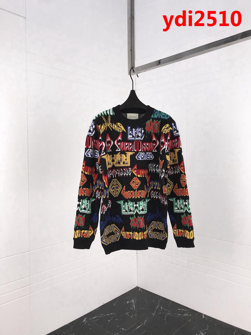 GUCCI古馳 18ss秋冬新款 官網同步發售 提花logo毛衣 微厚實面料 版型完美 男女同款 ydi2510