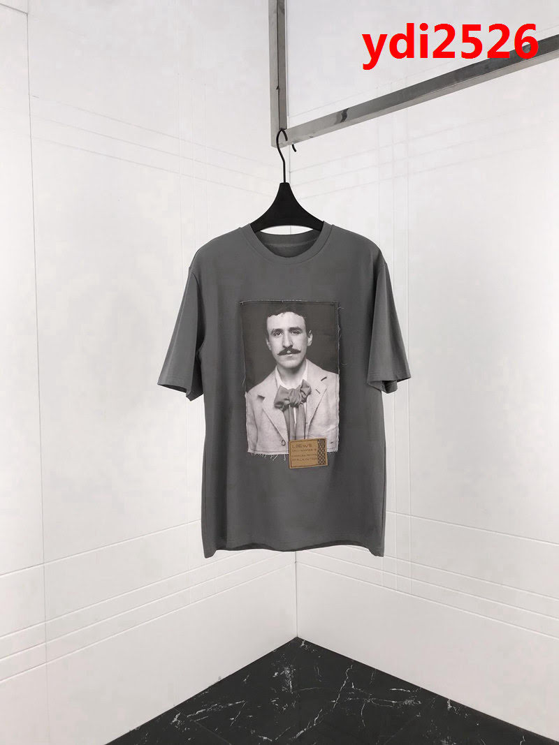 Loewe羅意威 19ss新款 耶誕節限定款 藝術家圖像貼布 灰綠色 男款短T ydi2526