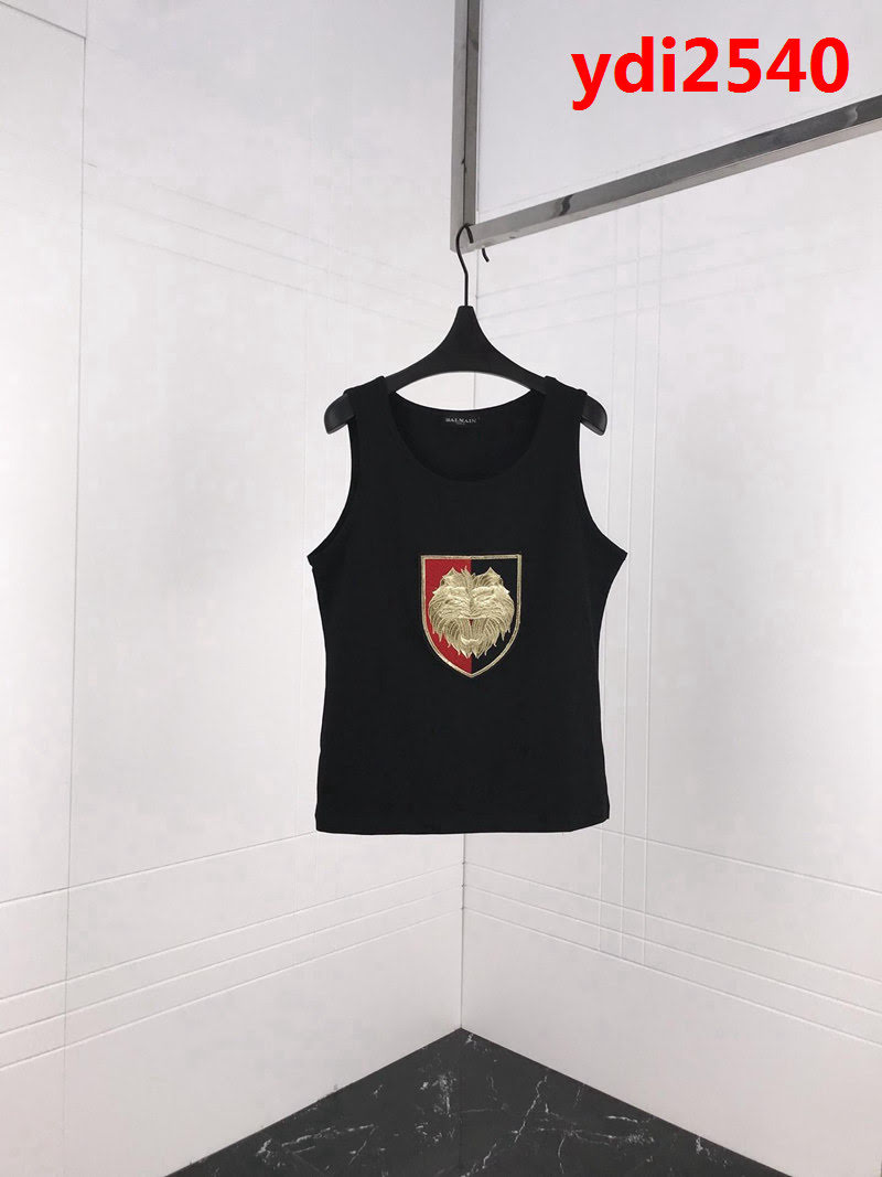 BALMAIM巴爾曼 19ss早春新款 刺繡獅子勳章背心 內搭神器 男女同款 ydi2540