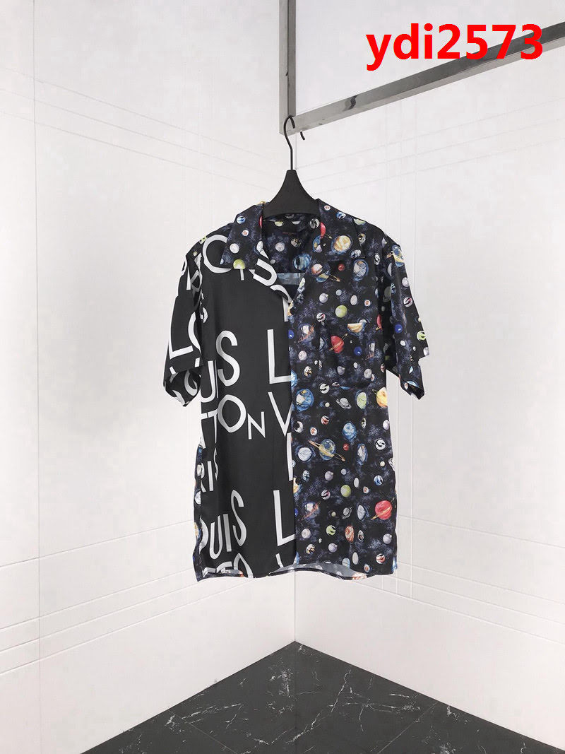 LV路易威登 19ss Galaxy星空系列 銀河行星圖案 活性印花工藝 無膠感 原版真絲混紡面料 高版本男女同款 ydi2573