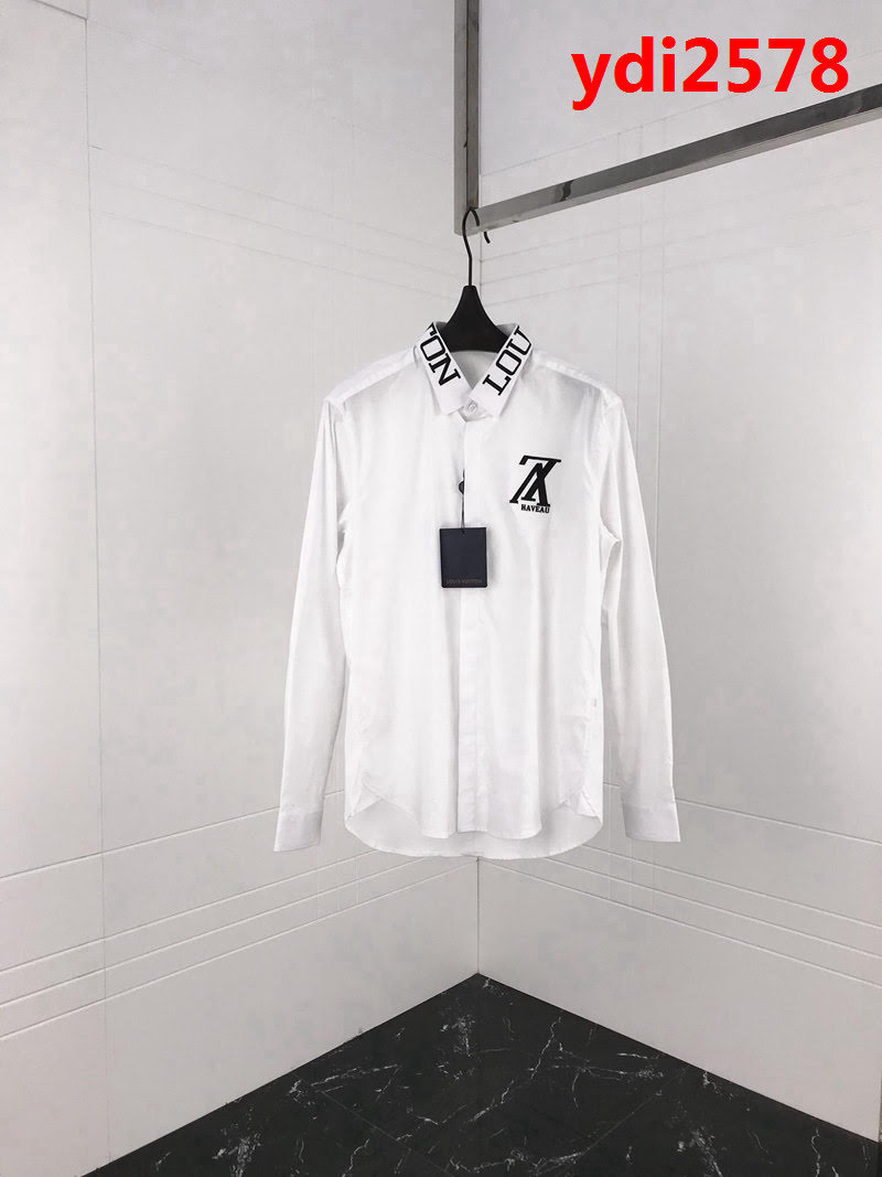 LV路易威登 19ss早春新款 領口胸口刺繡長袖襯衫 高端襯衫料 情侶款 ydi2578
