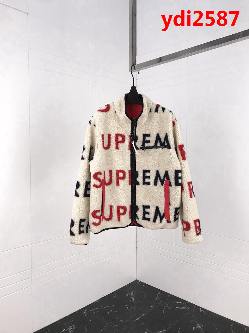 SUPREME 18FW 雙面穿 定制提花羊羔絨 男款棉服 ydi2587