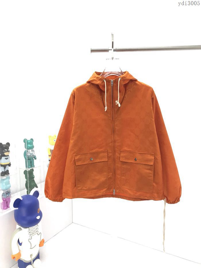 Gucci男裝 古奇2020最新爆款亮橘沙拉鏈外套  ydi3005