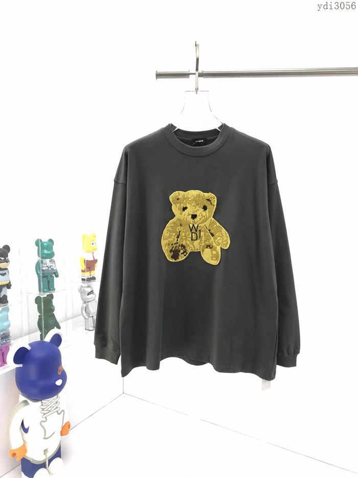 welldone男裝 20秋冬新品立體刺繡小熊薄款長袖衛衣  ydi3056